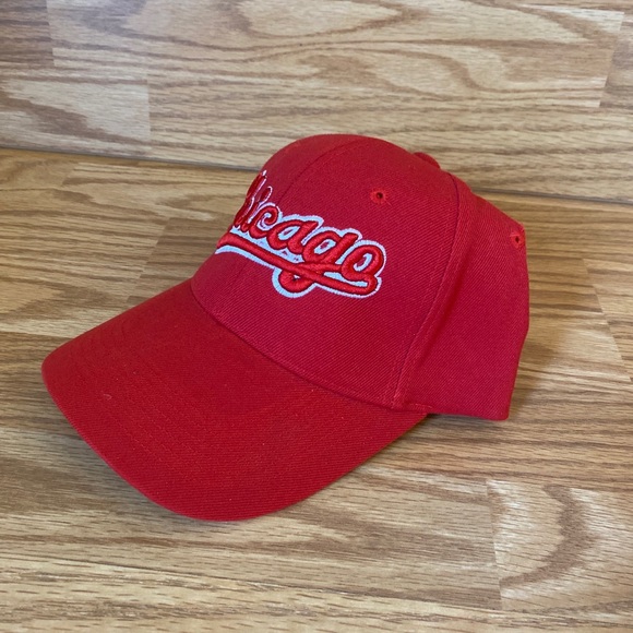 City Hunter OSFA Chicago Spell Out Hook & Loop Adjustable Cap Red Embroidered. - Picture 7 of 12